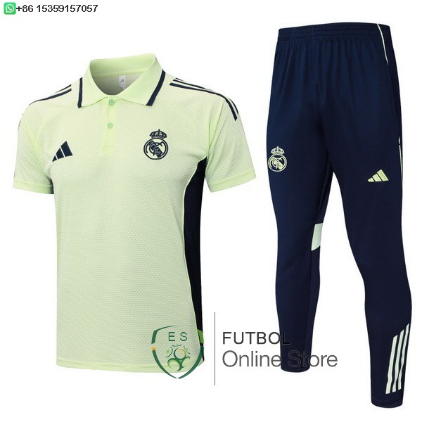 Conjunto Completo Polo Real Madrid 25/2026 Verde Claro Negro