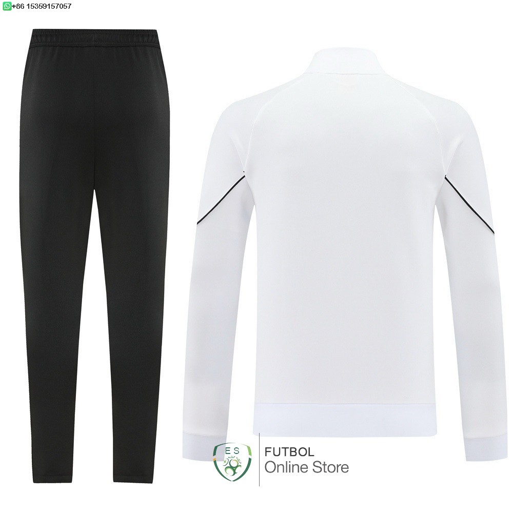 Conjunto Completo Ropa Deportiva Con Cremallera Larga AC Milan 25/2026 Blanco Negro