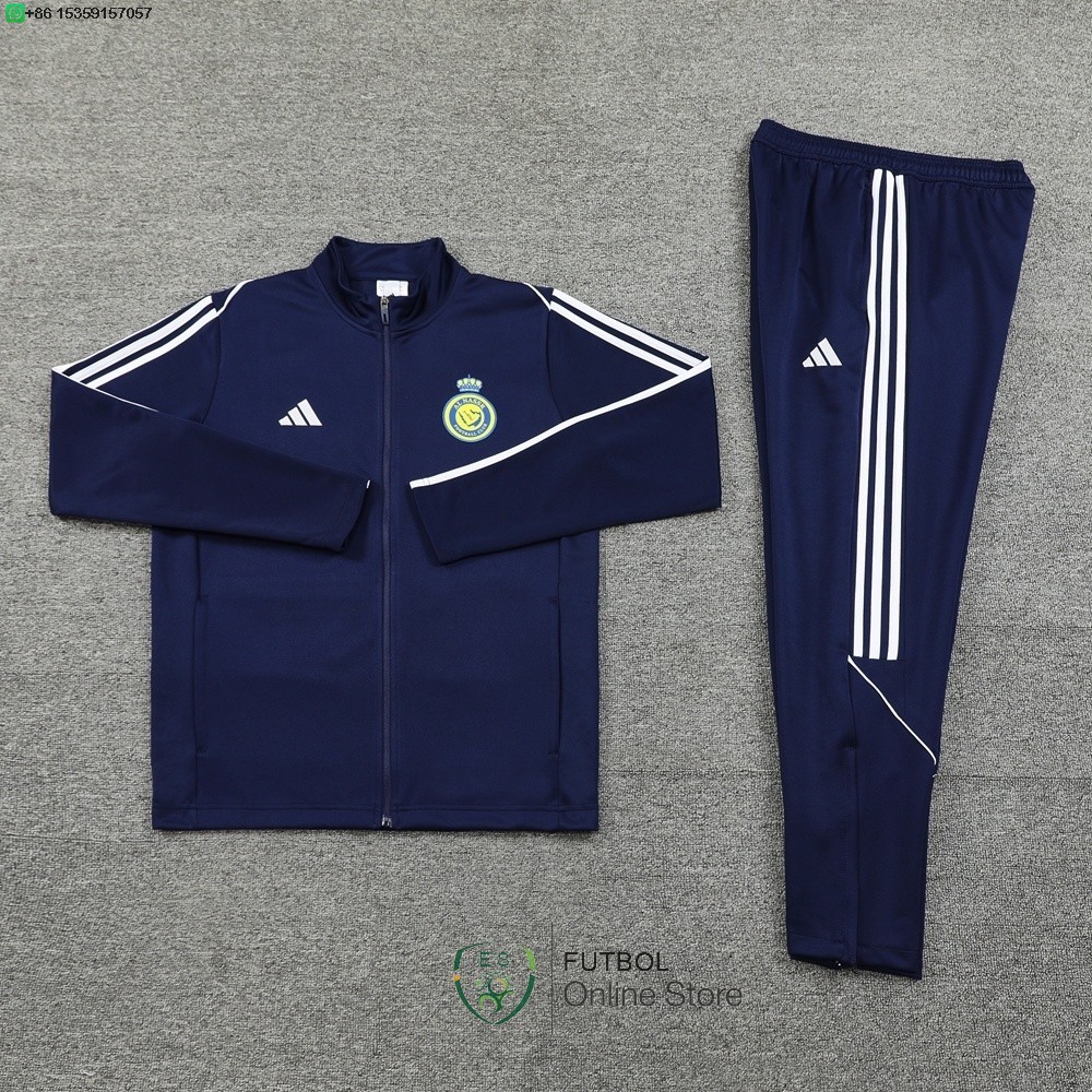 Conjunto Completo Ropa Deportiva Con Cremallera Larga Al Nassr 25/2026 Azul I Marino