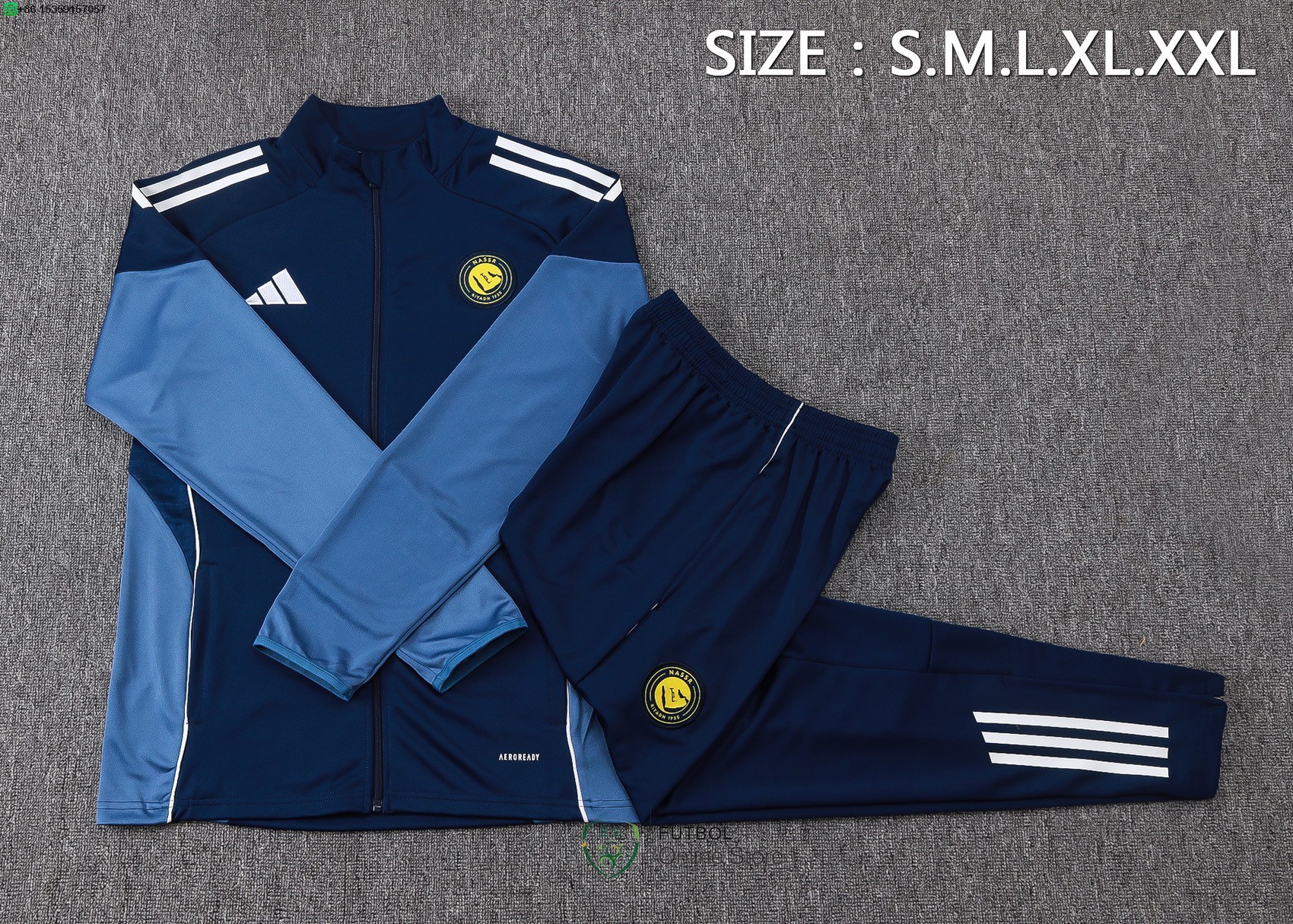 Conjunto Completo Ropa Deportiva Con Cremallera Larga Al Nassr 25/2026 Azul Marino