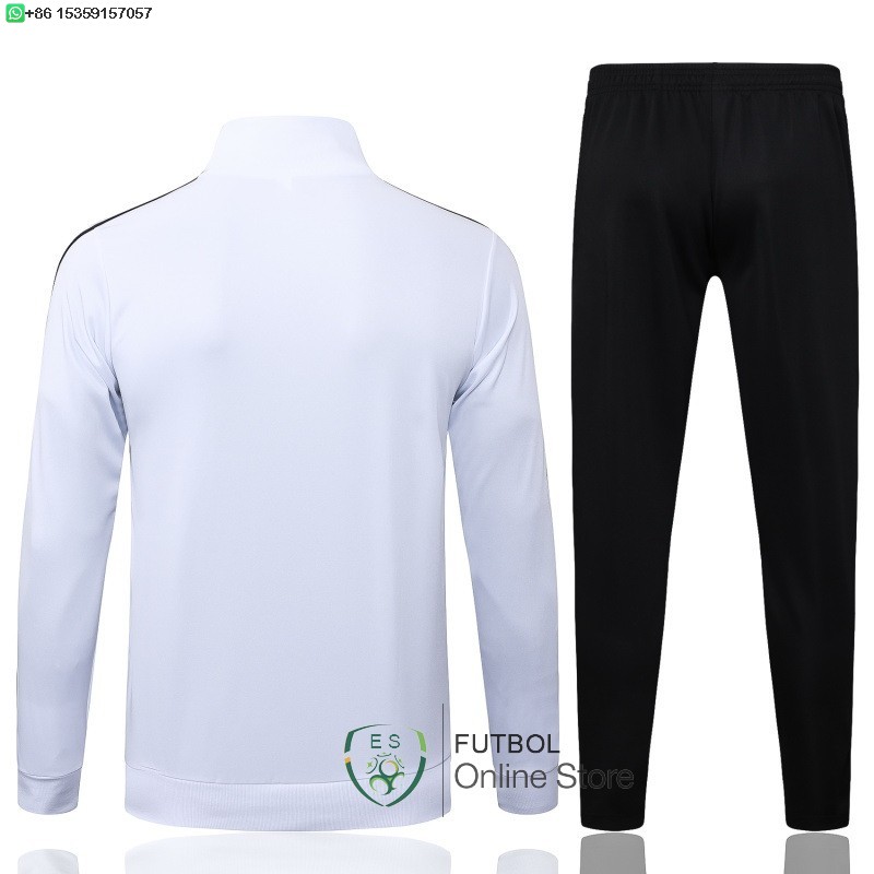 Conjunto Completo Ropa Deportiva Con Cremallera Larga Alemania 2025 Blanco Negro