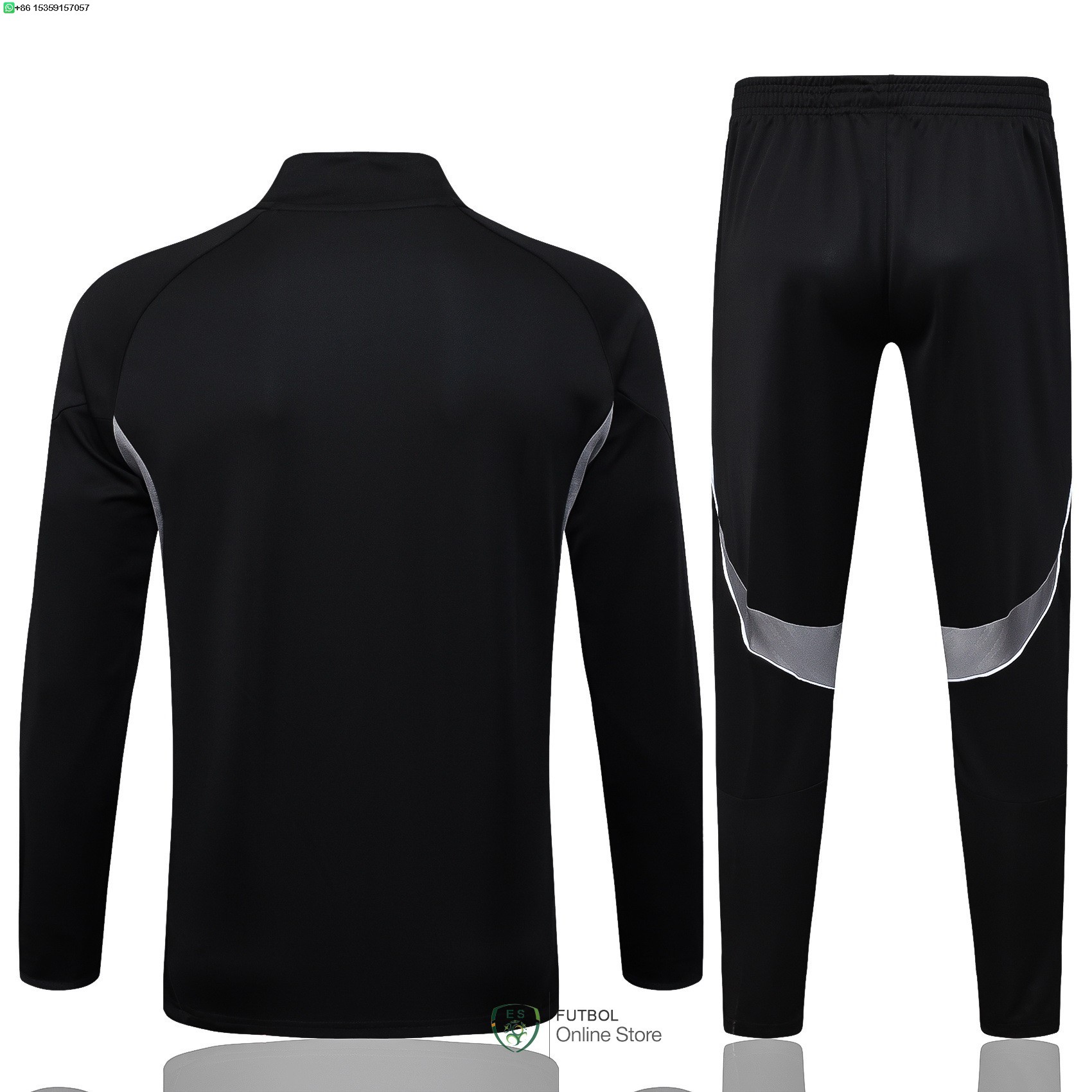 Conjunto Completo Ropa Deportiva Con Cremallera Larga Alemania 2025 Negro I Blanco