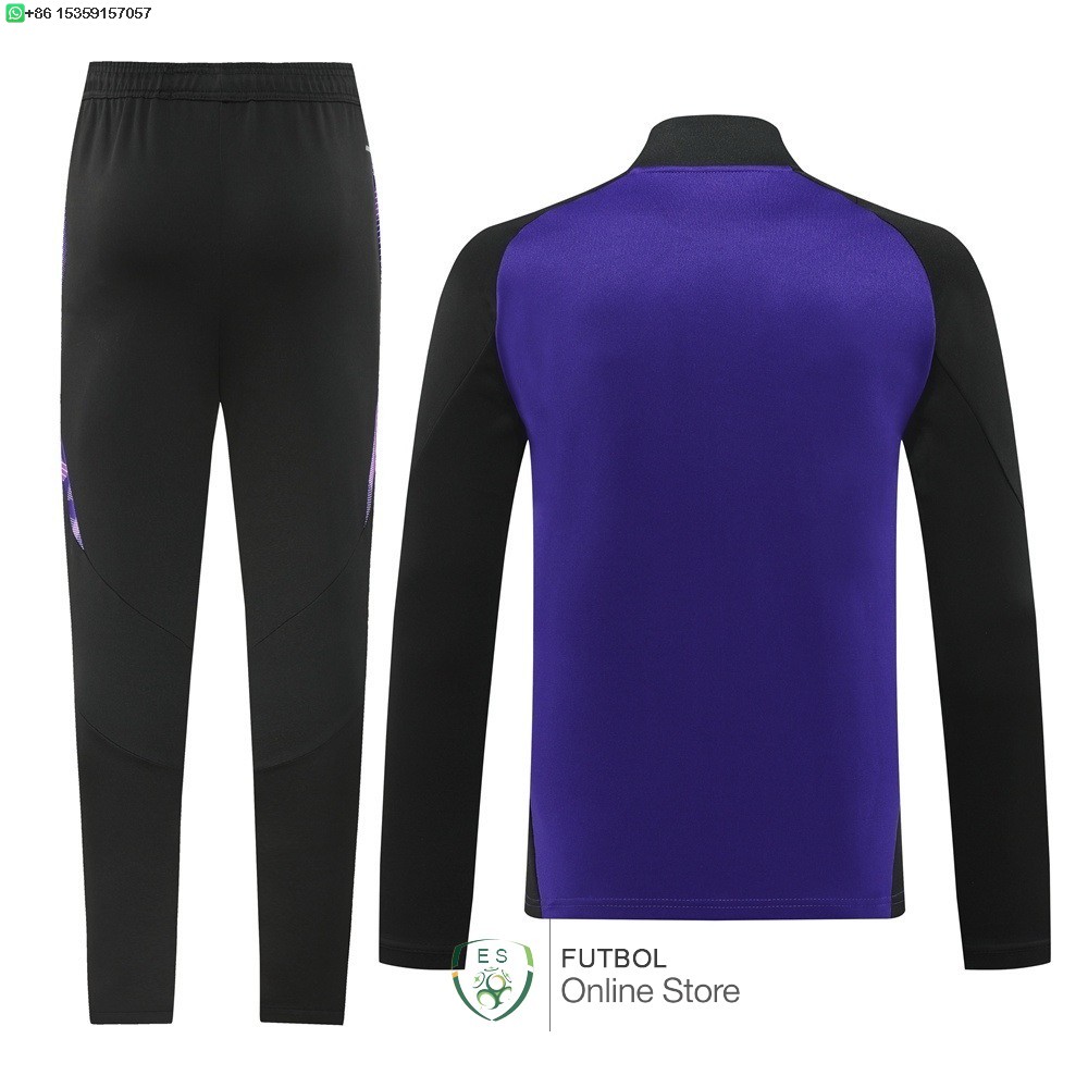 Conjunto Completo Ropa Deportiva Con Cremallera Larga Alemania 2025 Purpura Negro