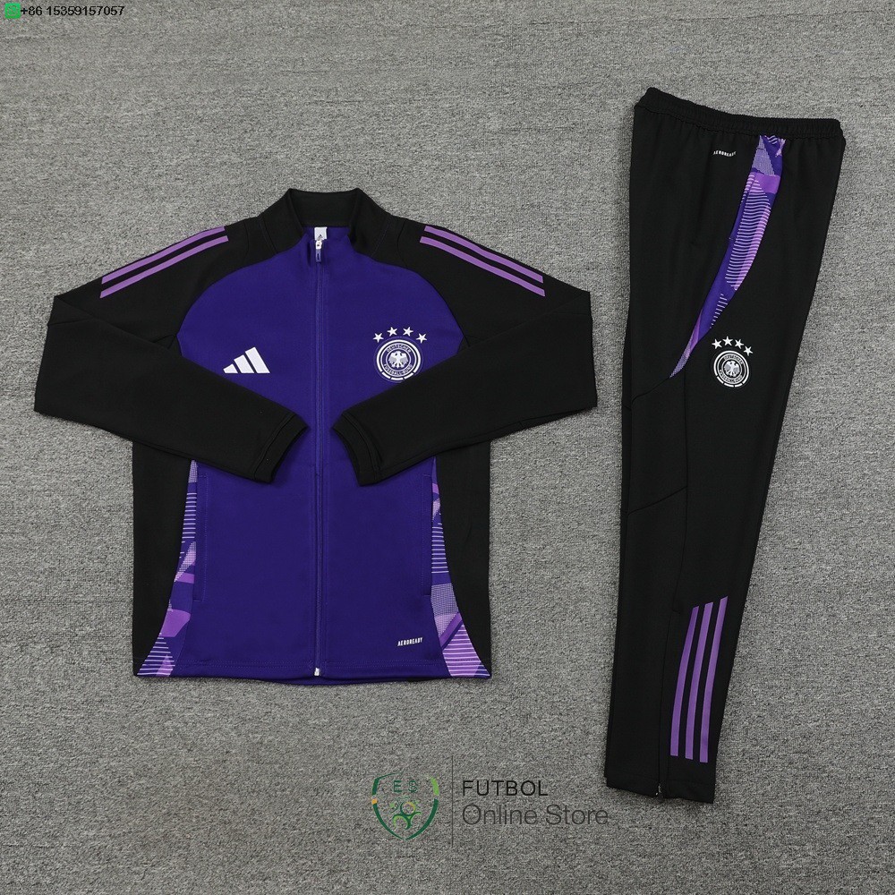Conjunto Completo Ropa Deportiva Con Cremallera Larga Alemania 2025 Purpura Negro