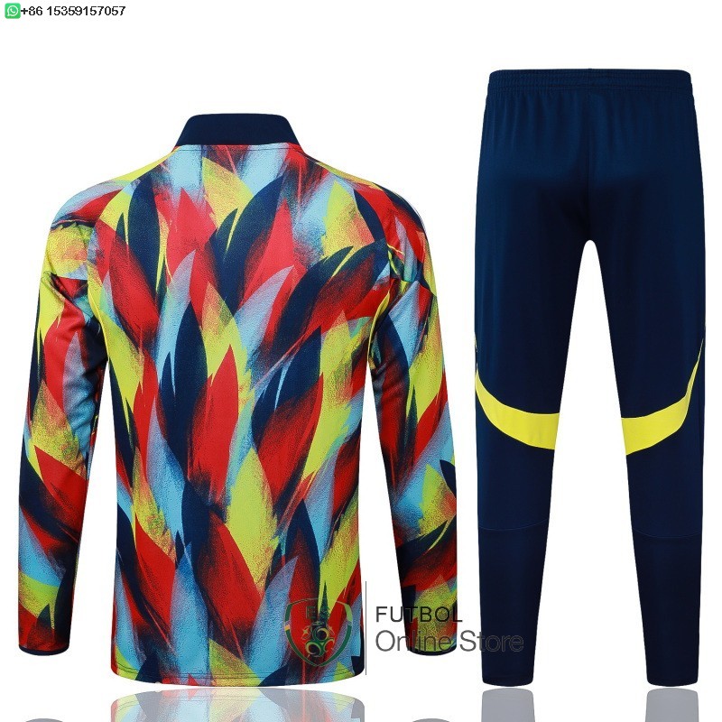 Conjunto Completo Ropa Deportiva Con Cremallera Larga Arsenal 25/2026 Amarillo Rojo Azul