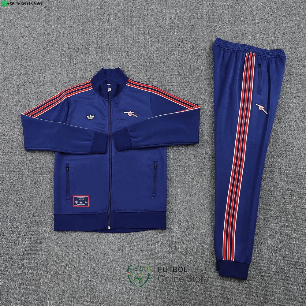 Conjunto Completo Ropa Deportiva Con Cremallera Larga Arsenal 25/2026 Azul Marino