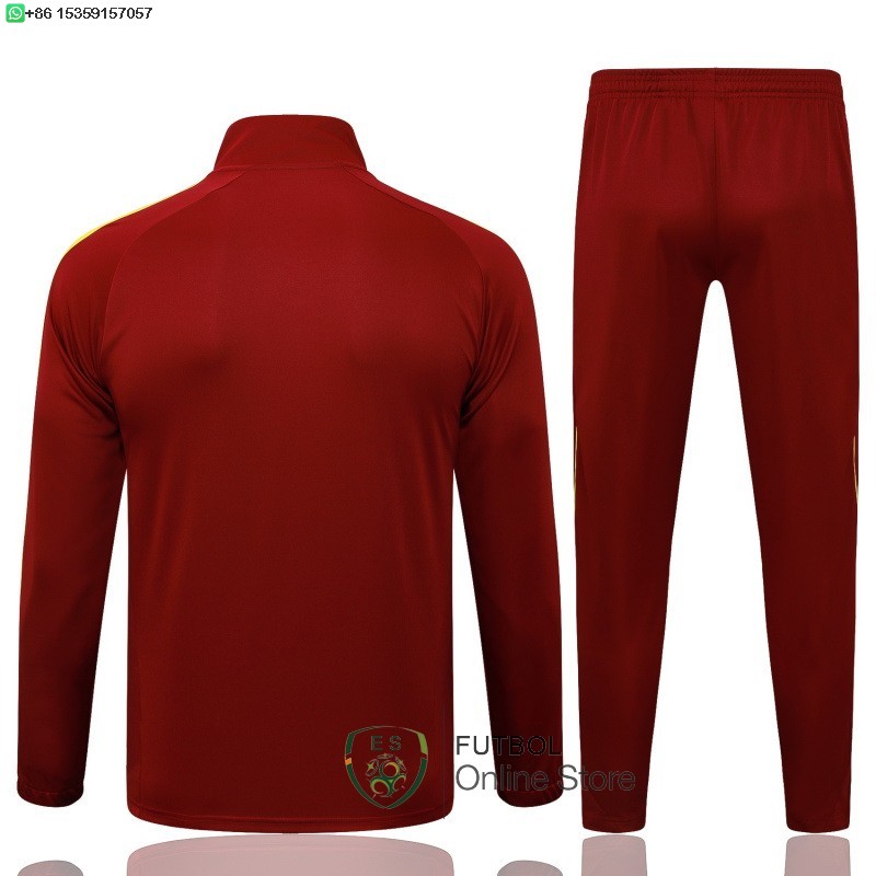 Conjunto Completo Ropa Deportiva Con Cremallera Larga Arsenal 25/2026 Rojo Amarillo