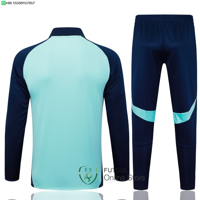 Conjunto Completo Ropa Deportiva Con Cremallera Larga Arsenal 25/2026 Verde Claro Azul