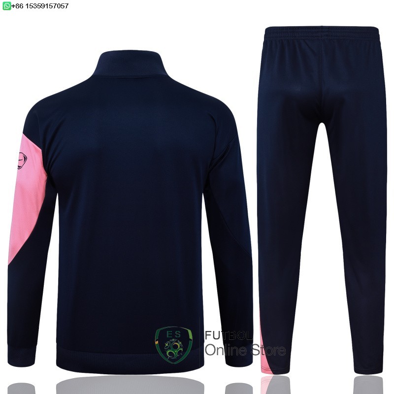 Conjunto Completo Ropa Deportiva Con Cremallera Larga Barcelona 25/2026 Azul Marino Rosa