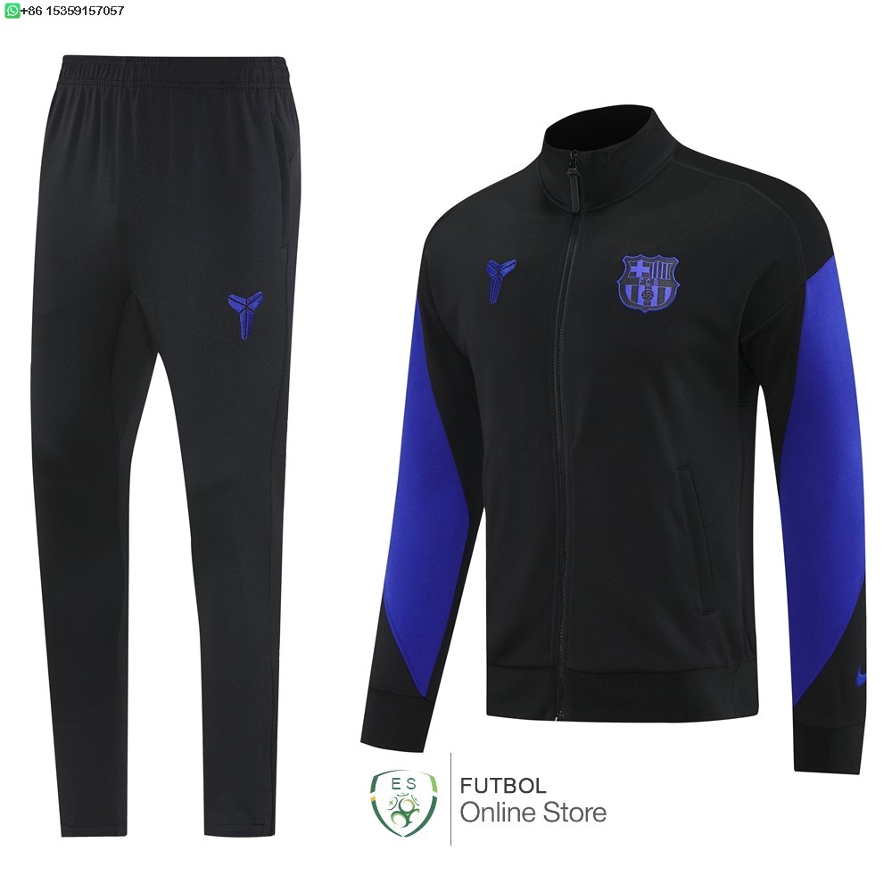 Conjunto Completo Ropa Deportiva Con Cremallera Larga Barcelona 25/2026 Negro Purpura