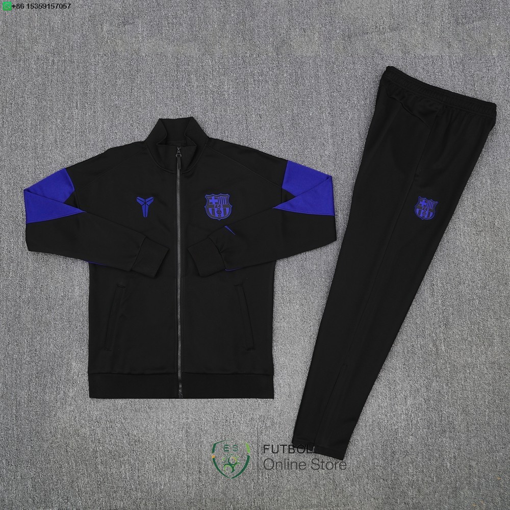 Conjunto Completo Ropa Deportiva Con Cremallera Larga Barcelona 25/2026 Negro Purpura