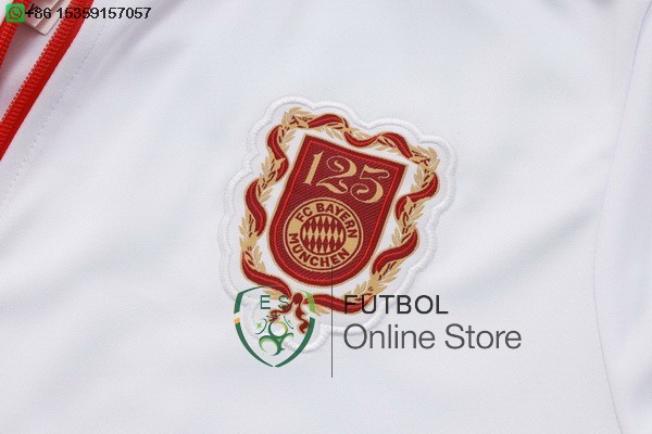 Conjunto Completo Ropa Deportiva Con Cremallera Larga Bayern Munich 25/2026 Blanco Rojo