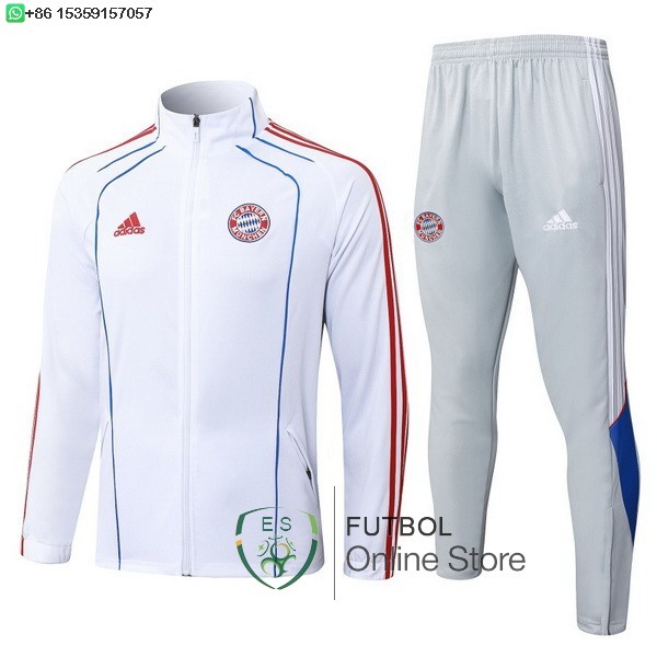 Conjunto Completo Ropa Deportiva Con Cremallera Larga Bayern Munich 25/2026 Blanco Rojo Gris Conjunto Completo Ropa Deportiva Con Cremallera Larga Bayern Munich 25/2026 Blanco Rojo Gris