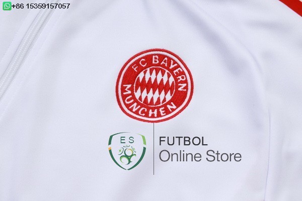 Conjunto Completo Ropa Deportiva Con Cremallera Larga Bayern Munich 25/2026 Blanco Rojo