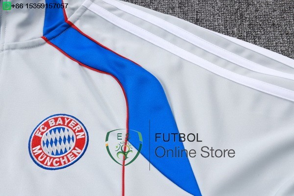 Conjunto Completo Ropa Deportiva Con Cremallera Larga Bayern Munich 25/2026 Gris Azul Rojo