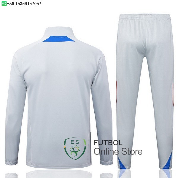 Conjunto Completo Ropa Deportiva Con Cremallera Larga Bayern Munich 25/2026 Gris Azul Rojo
