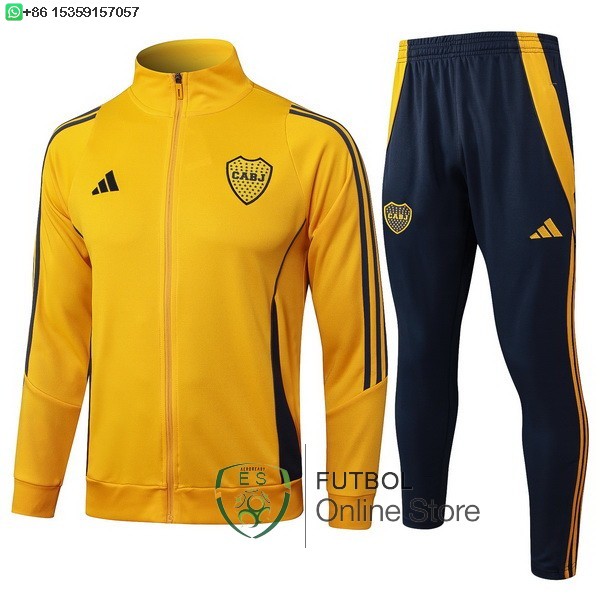 Conjunto Completo Ropa Deportiva Con Cremallera Larga Boca Juniors 24/2025 Amarillo Azul