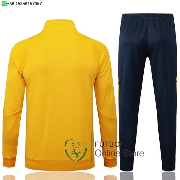 Conjunto Completo Ropa Deportiva Con Cremallera Larga Boca Juniors 24/2025 Amarillo Azul