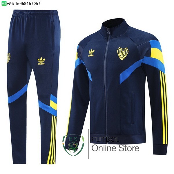 Conjunto Completo Ropa Deportiva Con Cremallera Larga Boca Juniors 24/2025 Amarillo I Azul