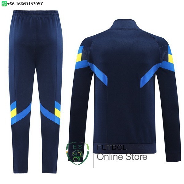 Conjunto Completo Ropa Deportiva Con Cremallera Larga Boca Juniors 24/2025 Amarillo I Azul