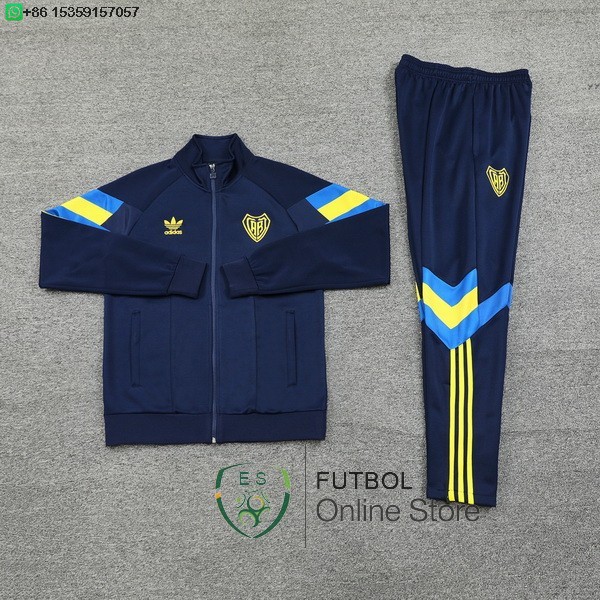 Conjunto Completo Ropa Deportiva Con Cremallera Larga Boca Juniors 24/2025 Amarillo I Azul