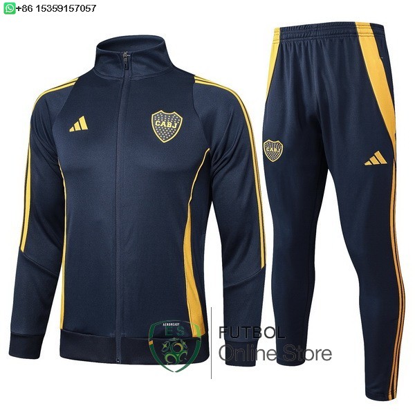 Conjunto Completo Ropa Deportiva Con Cremallera Larga Boca Juniors 24/2025 Azul Marino