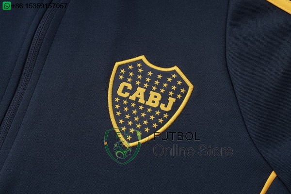 Conjunto Completo Ropa Deportiva Con Cremallera Larga Boca Juniors 24/2025 Azul Marino