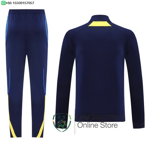 Conjunto Completo Ropa Deportiva Con Cremallera Larga Boca Juniors 25/2026 Azul Marino Amarillo