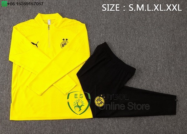 Conjunto Completo Ropa Deportiva Con Cremallera Larga Borussia Dortmund 24/2025 Amarillo Negro