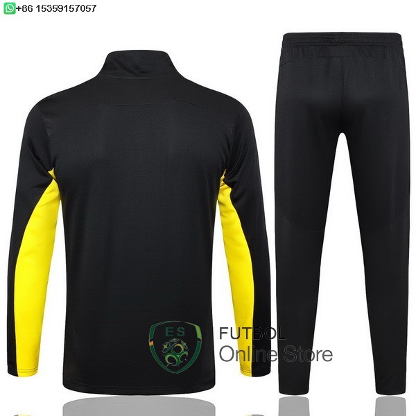 Conjunto Completo Ropa Deportiva Con Cremallera Larga Borussia Dortmund 24/2025 Negro Amarillo