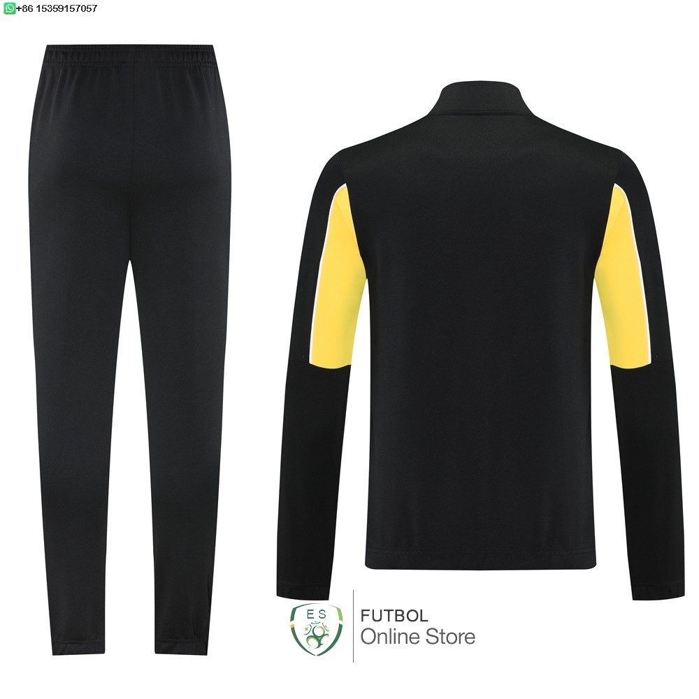 Conjunto Completo Ropa Deportiva Con Cremallera Larga Borussia Dortmund 25/2026 Negro Amarillo