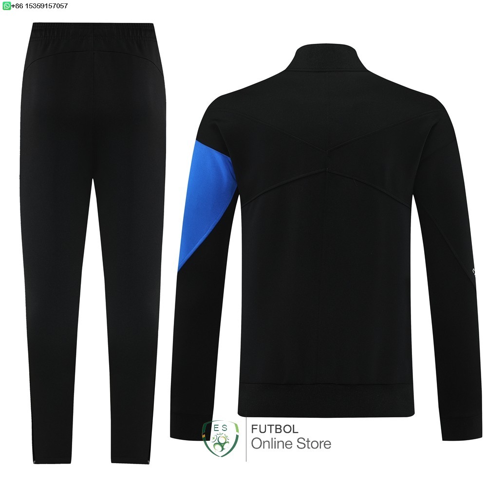 Conjunto Completo Ropa Deportiva Con Cremallera Larga Chelsea 25/2026 Negro Azul