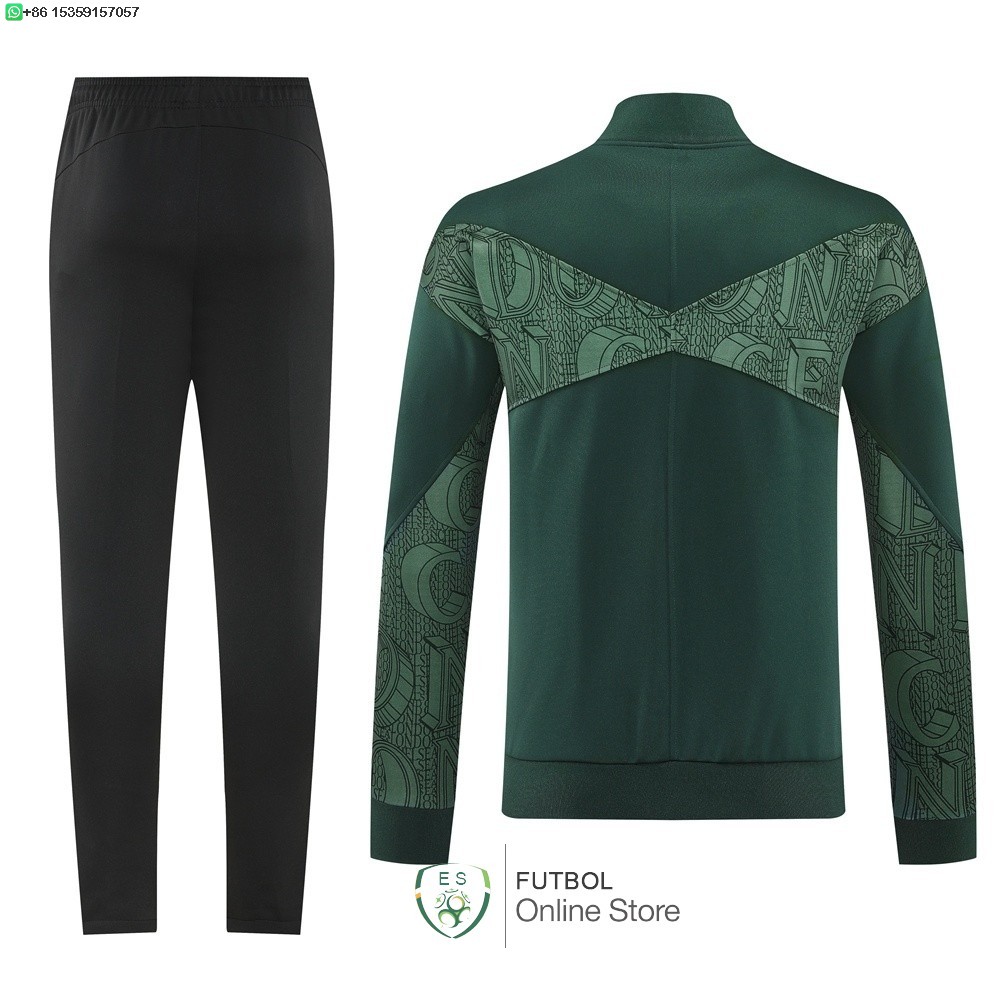 Conjunto Completo Ropa Deportiva Con Cremallera Larga Chelsea 25/2026 Negro Verde