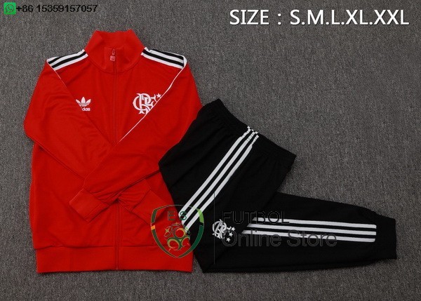 Conjunto Completo Ropa Deportiva Con Cremallera Larga Flamengo 25/2026 Rojo