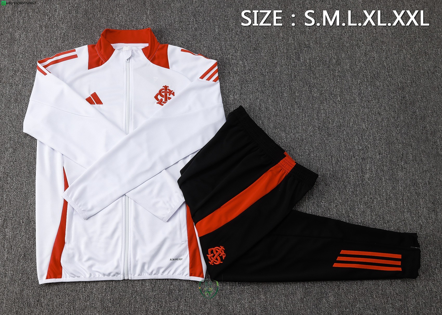 Conjunto Completo Ropa Deportiva Con Cremallera Larga Internacional 25/2026 Blanco Negro