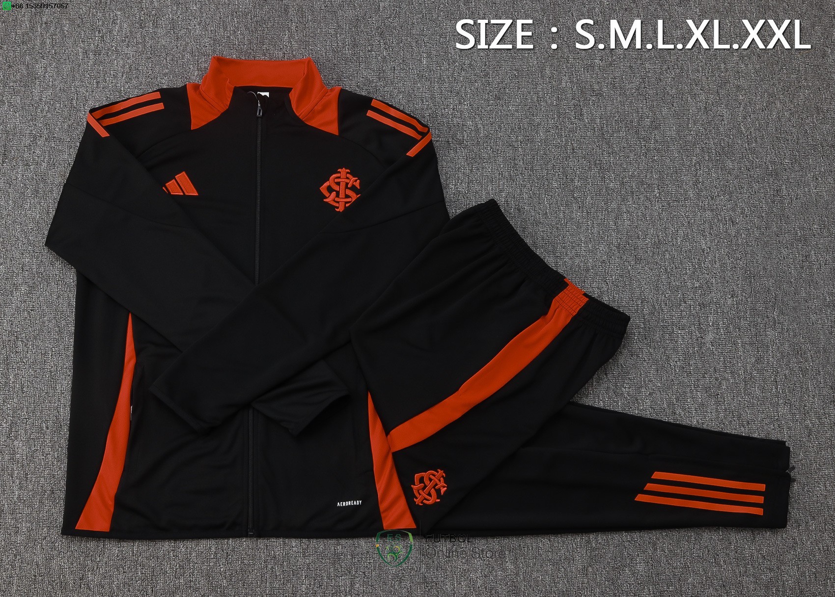 Conjunto Completo Ropa Deportiva Con Cremallera Larga Internacional 25/2026 Negro