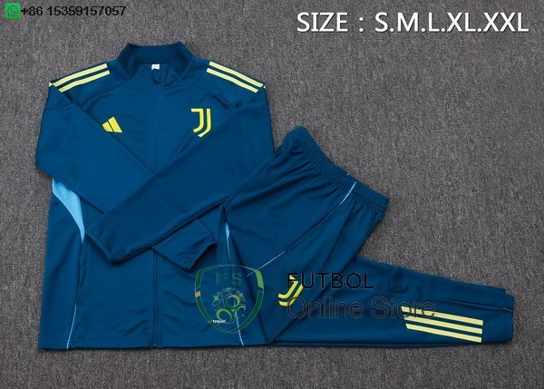 Conjunto Completo Ropa Deportiva Con Cremallera Larga Juventus 25/2026 Azul