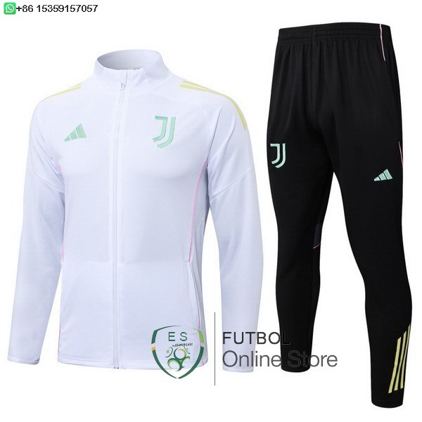 Conjunto Completo Ropa Deportiva Con Cremallera Larga Juventus 25/2026 Blanco I Negro