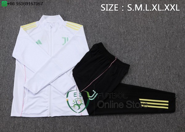 Conjunto Completo Ropa Deportiva Con Cremallera Larga Juventus 25/2026 Blanco I Negro