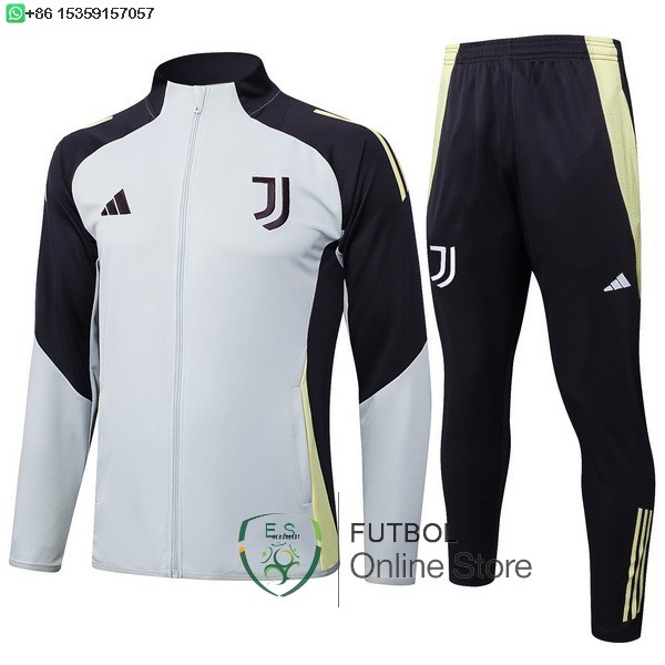 Conjunto Completo Ropa Deportiva Con Cremallera Larga Juventus 25/2026 Gris Negro