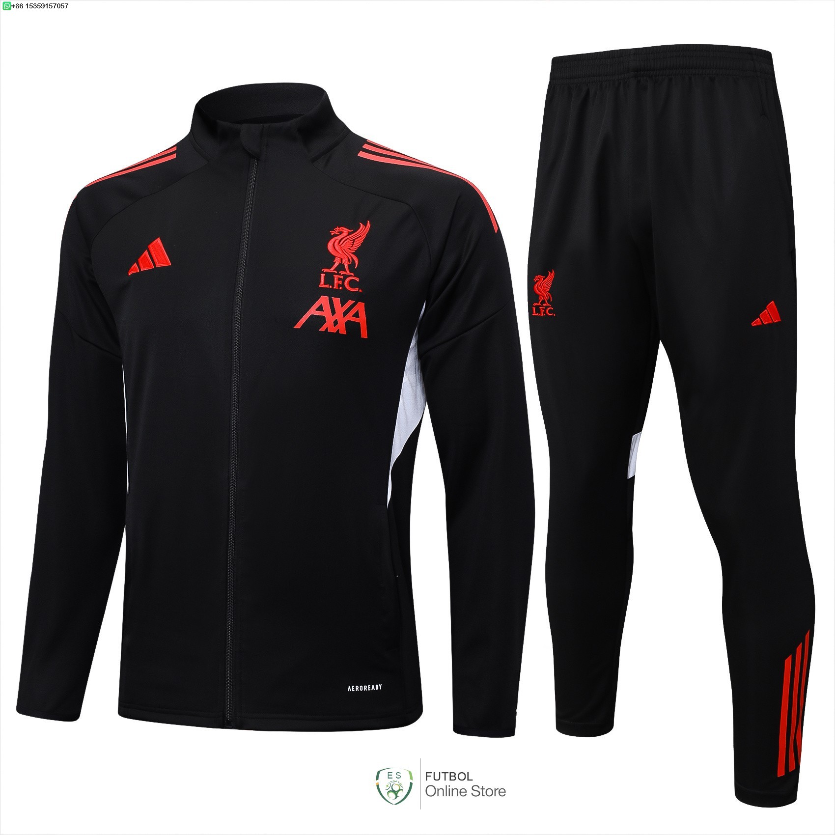 Conjunto Completo Ropa Deportiva Con Cremallera Larga Liverpool 25/2026 Negro Rojo Conjunto Completo Ropa Deportiva Con Cremallera Larga Liverpool 25/2026 Negro Rojo
