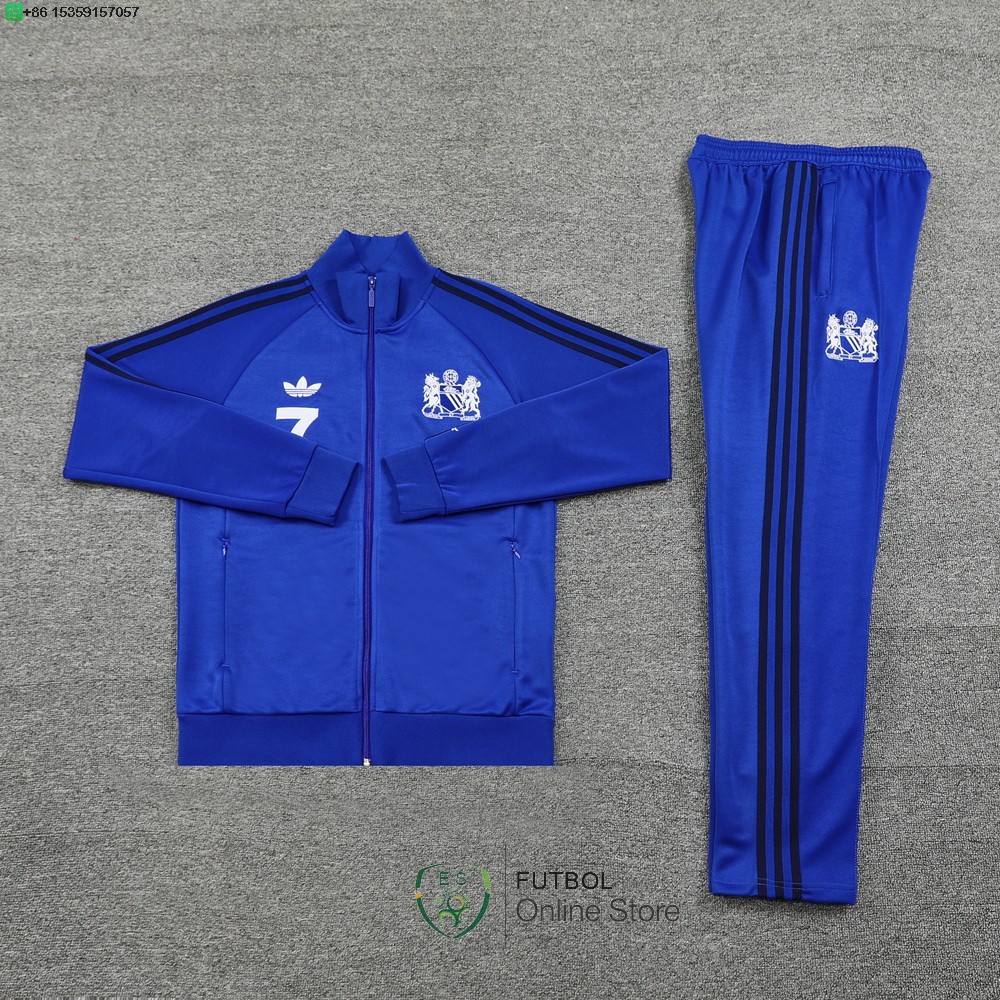 Conjunto Completo Ropa Deportiva Con Cremallera Larga Manchester United 24/2025 Azul