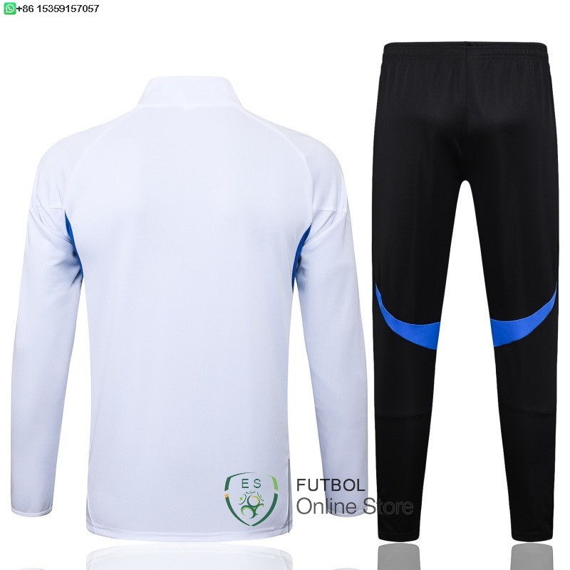 Conjunto Completo Ropa Deportiva Con Cremallera Larga Manchester United 25/2026 Blanco Azul Negro
