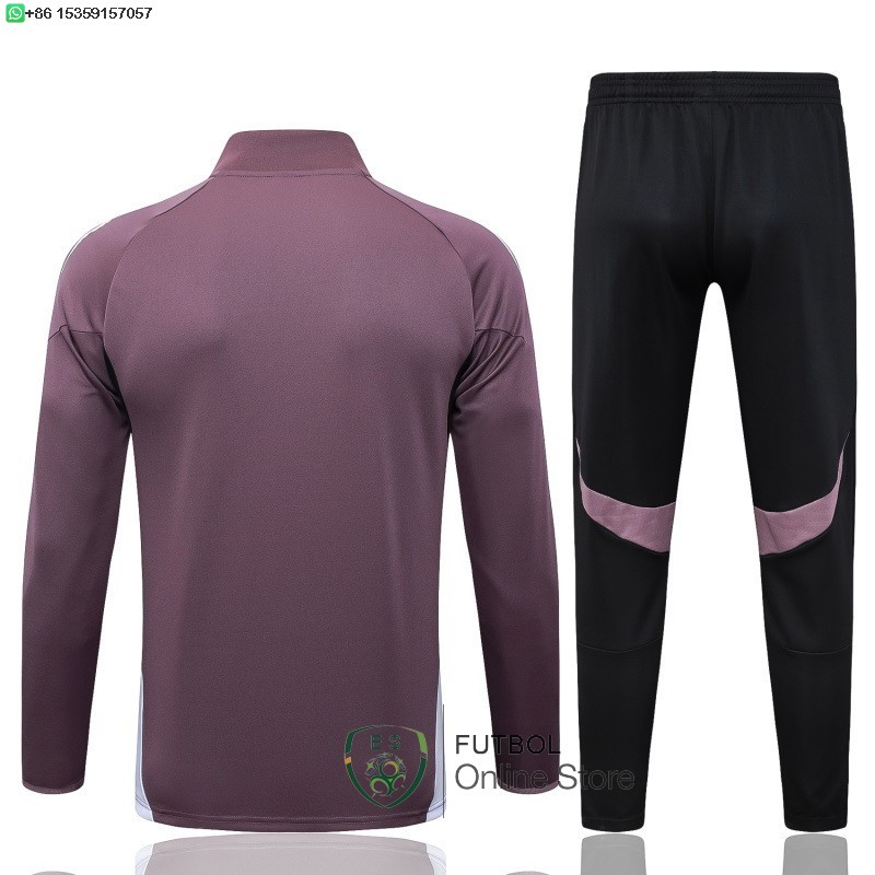 Conjunto Completo Ropa Deportiva Con Cremallera Larga Manchester United 25/2026 Purpura Negro