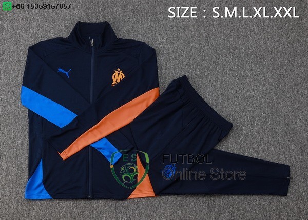 Conjunto Completo Ropa Deportiva Con Cremallera Larga Marsella 24/2025 Azul Marino