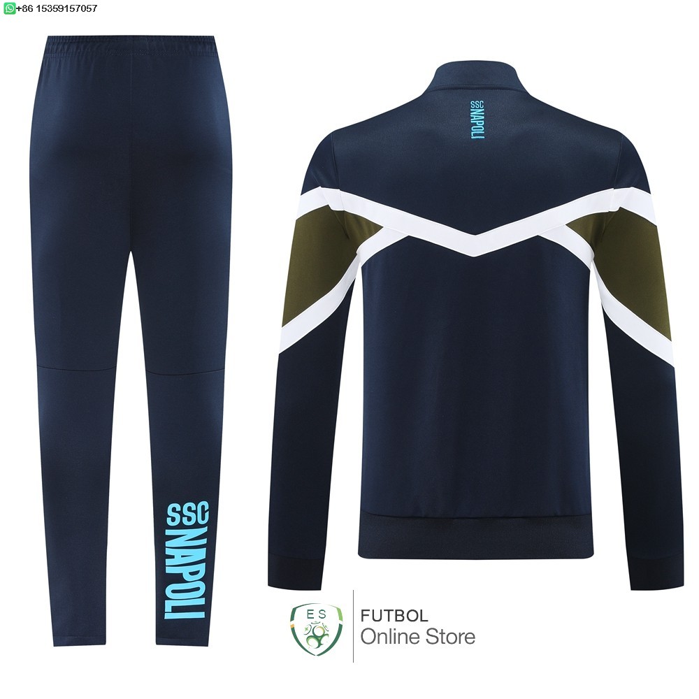 Conjunto Completo Ropa Deportiva Con Cremallera Larga Napoli 24/2025 Azul Marino Verde