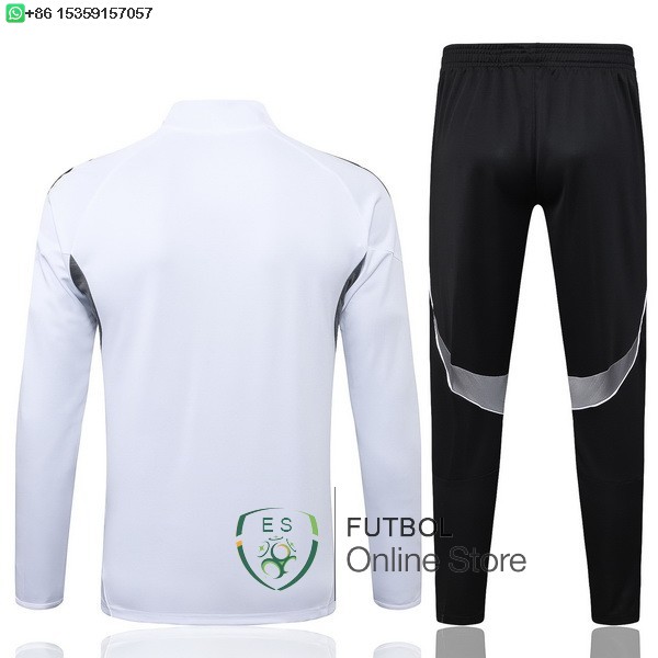 Conjunto Completo Ropa Deportiva Con Cremallera Larga Ninos Alemania 2025 Blanco I Negro