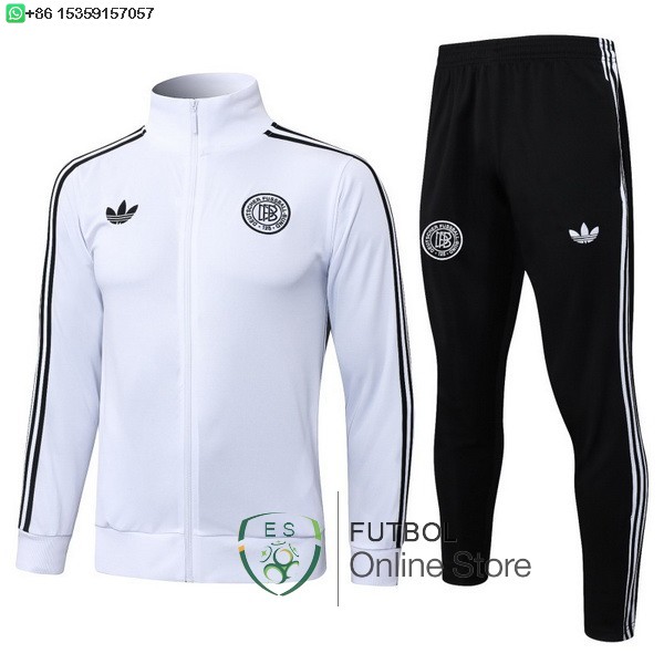 Conjunto Completo Ropa Deportiva Con Cremallera Larga Ninos Alemania 2025 Blanco Negro