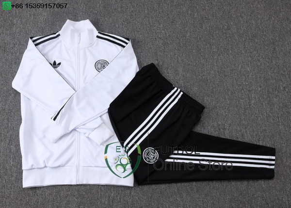 Conjunto Completo Ropa Deportiva Con Cremallera Larga Ninos Alemania 2025 Blanco Negro