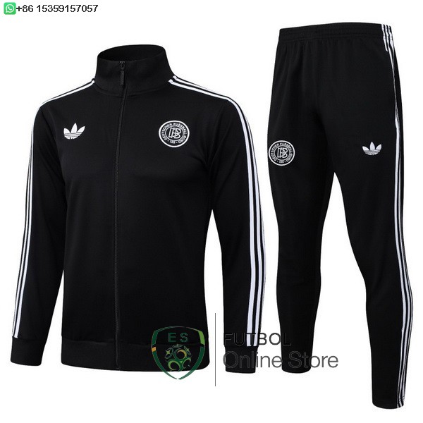Conjunto Completo Ropa Deportiva Con Cremallera Larga Ninos Alemania 2025 Negro Blanco